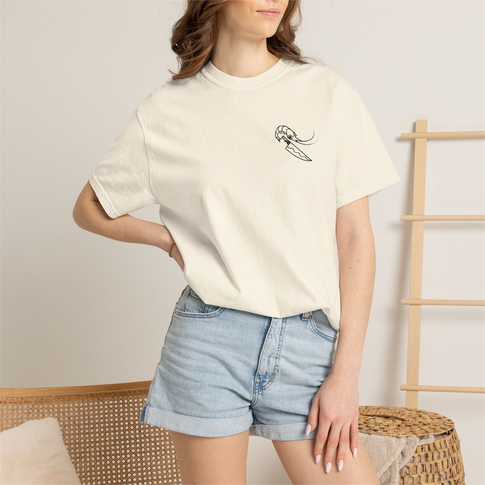 Knife Prawn - Embroidered T-Shirt