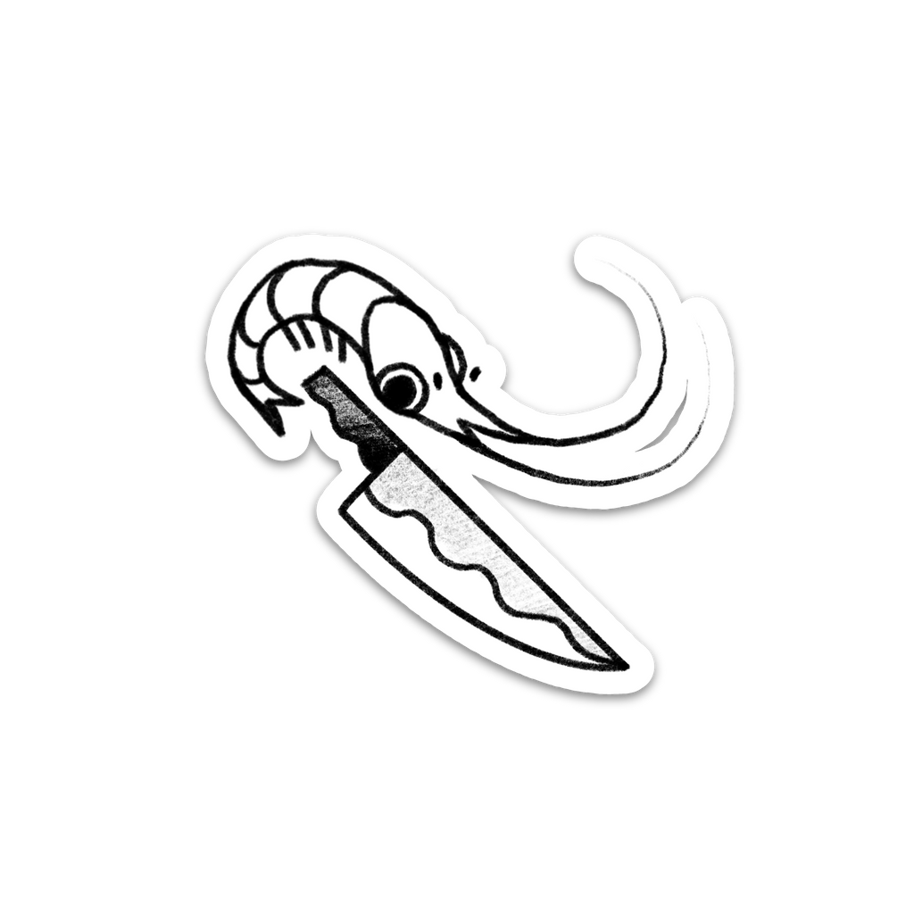 Knife Prawn - Vinyl Sticker [3" x 4"]