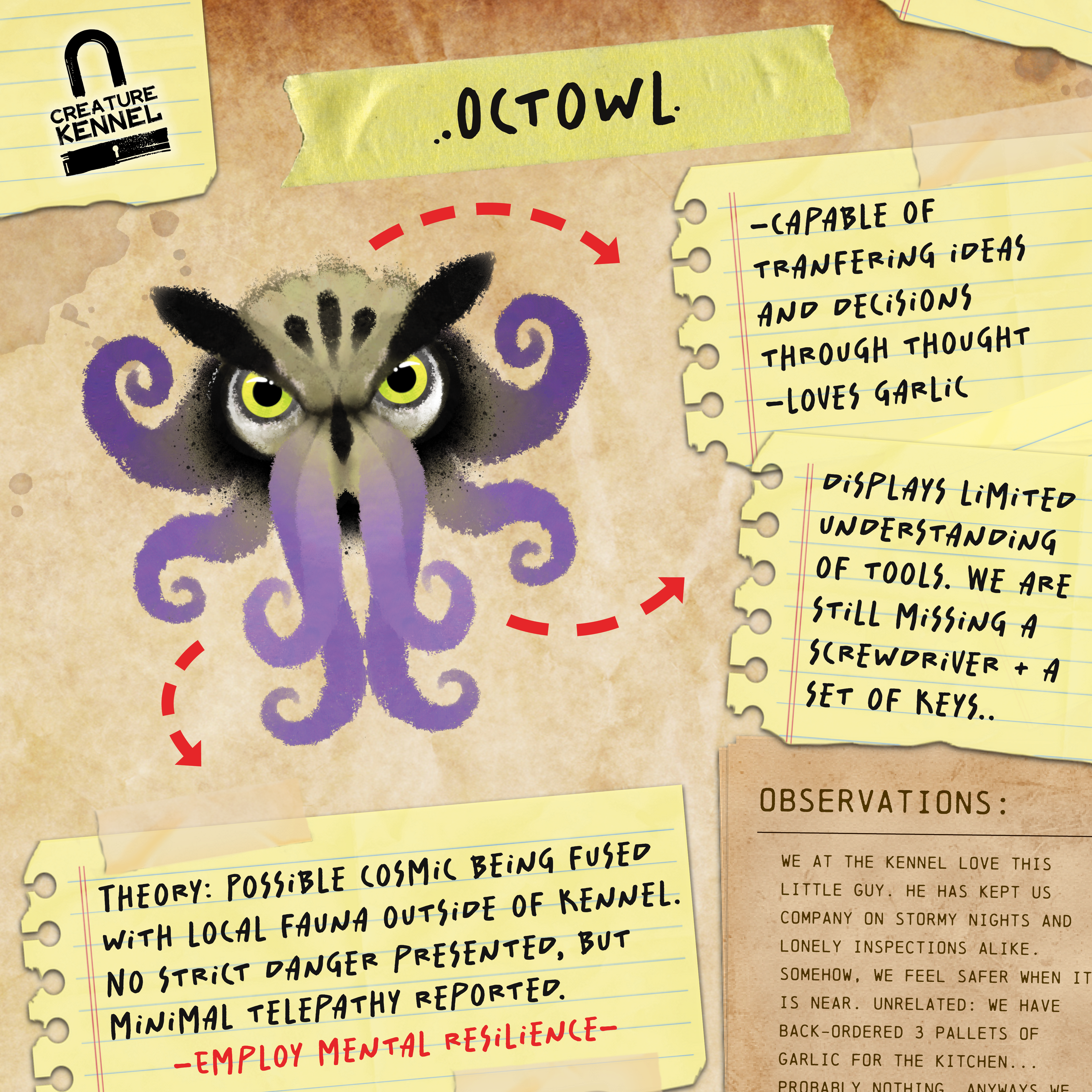 Octowl - Vinyl Sticker [3" x 4"]